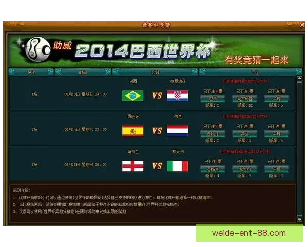 世界杯竞猜游戏入口全新上线，尽享精彩赛事预测与丰厚奖励体验